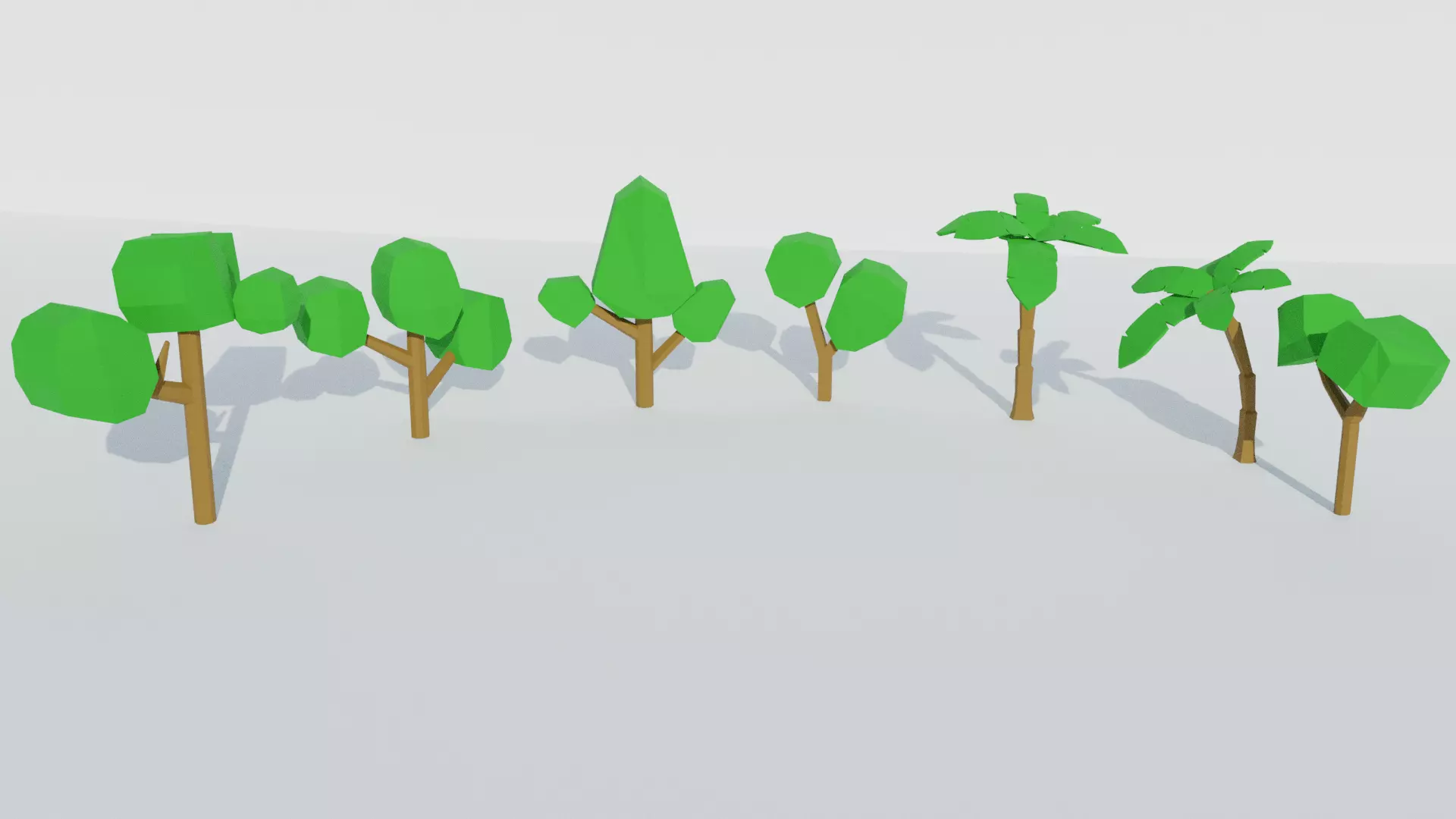 Pack Low Poly Trees Low-poly 3D model_0