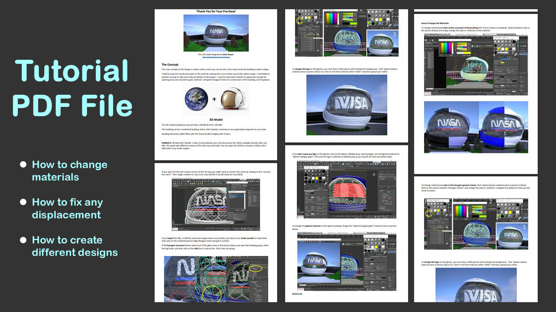 Conceptual Sphere Building 3D model_11