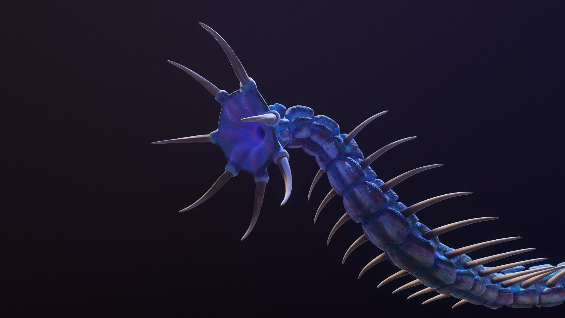 Giant Worm Low-poly 3D model_4