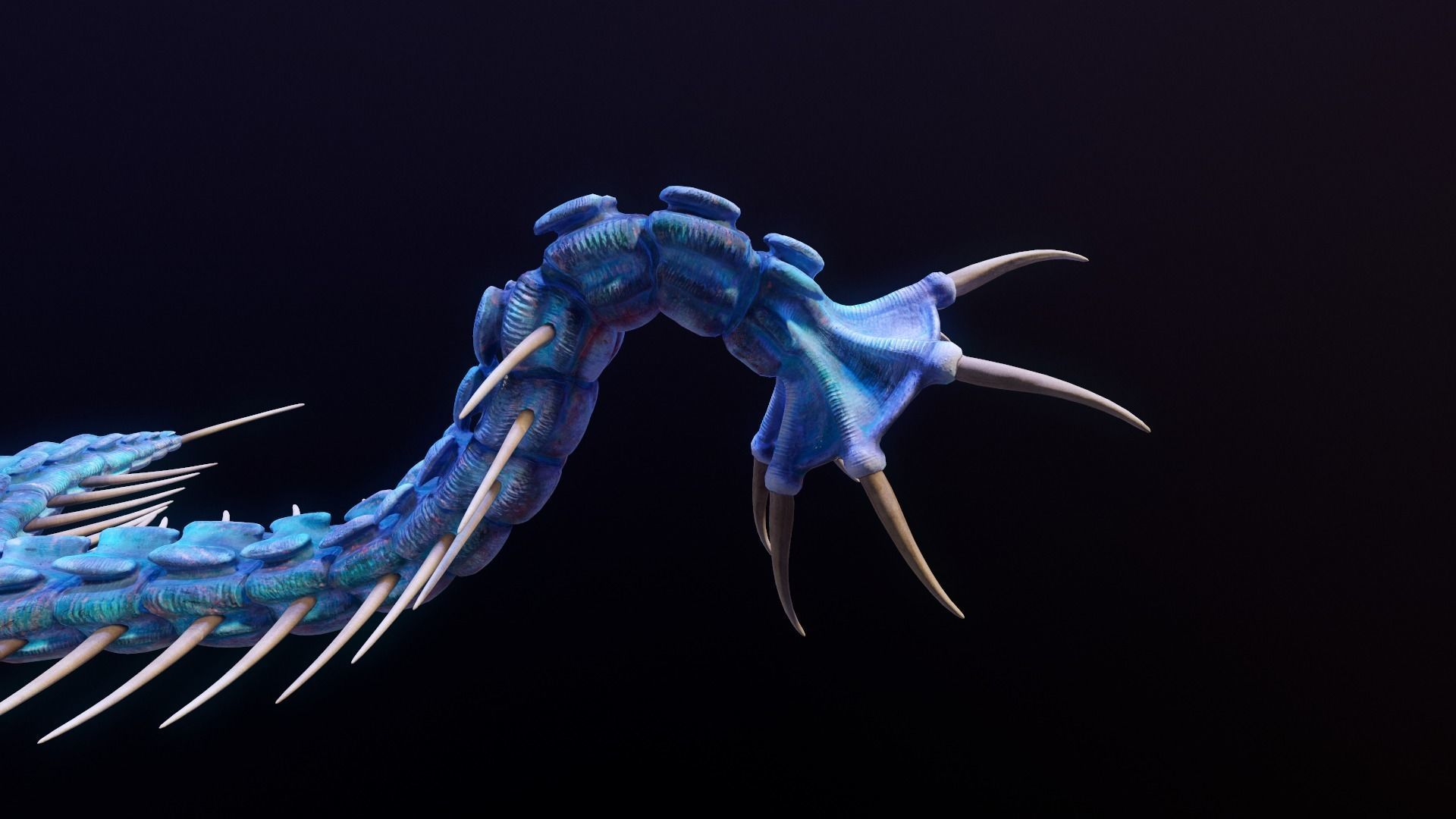 Giant Worm Low-poly 3D model_2