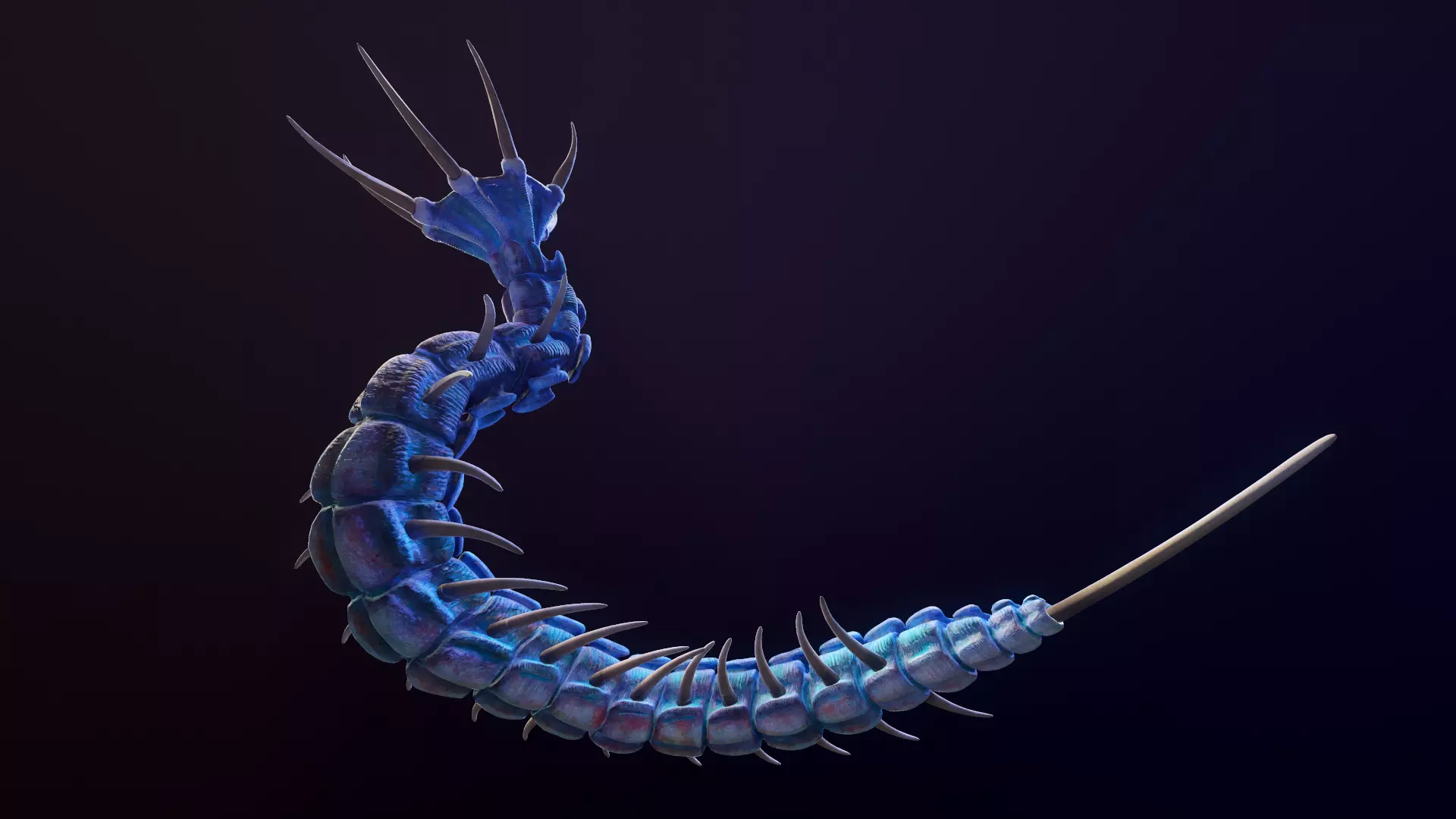 Giant Worm Low-poly 3D model_0