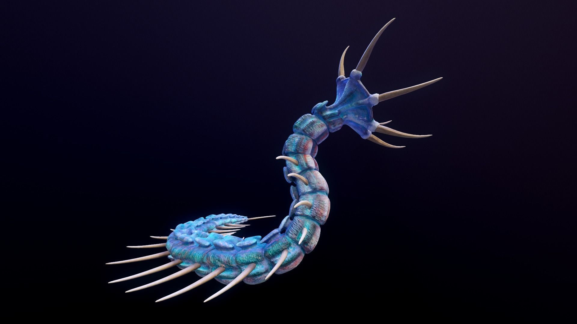 Giant Worm Low-poly 3D model_5