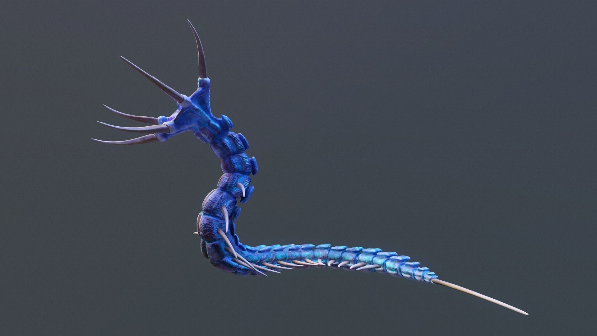 Giant Worm Low-poly 3D model_9