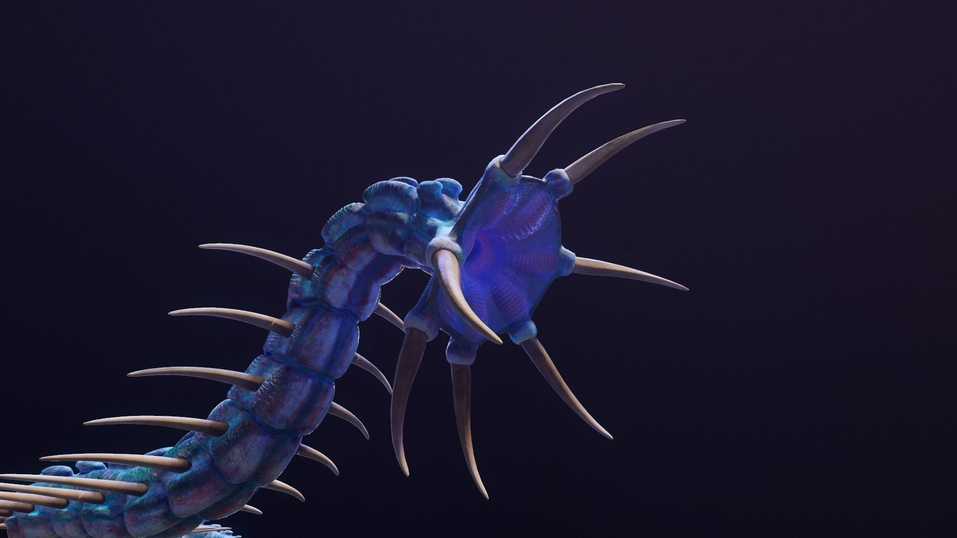 Giant Worm Low-poly 3D model_3