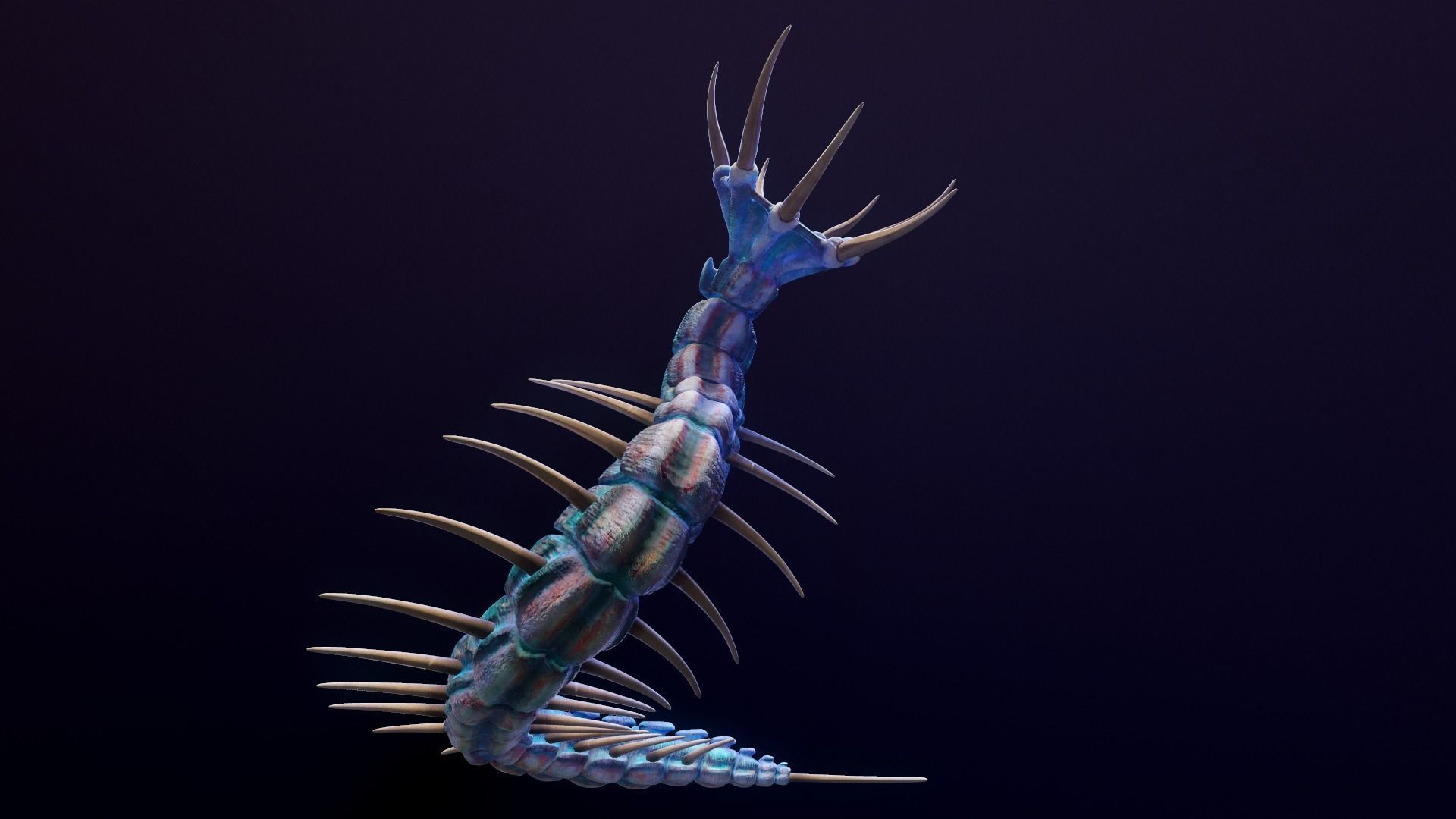 Giant Worm Low-poly 3D model_6