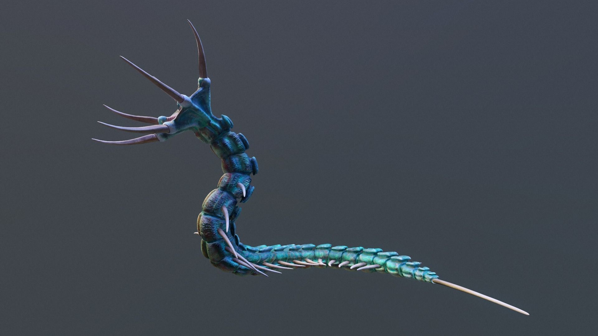 Giant Worm Low-poly 3D model_12