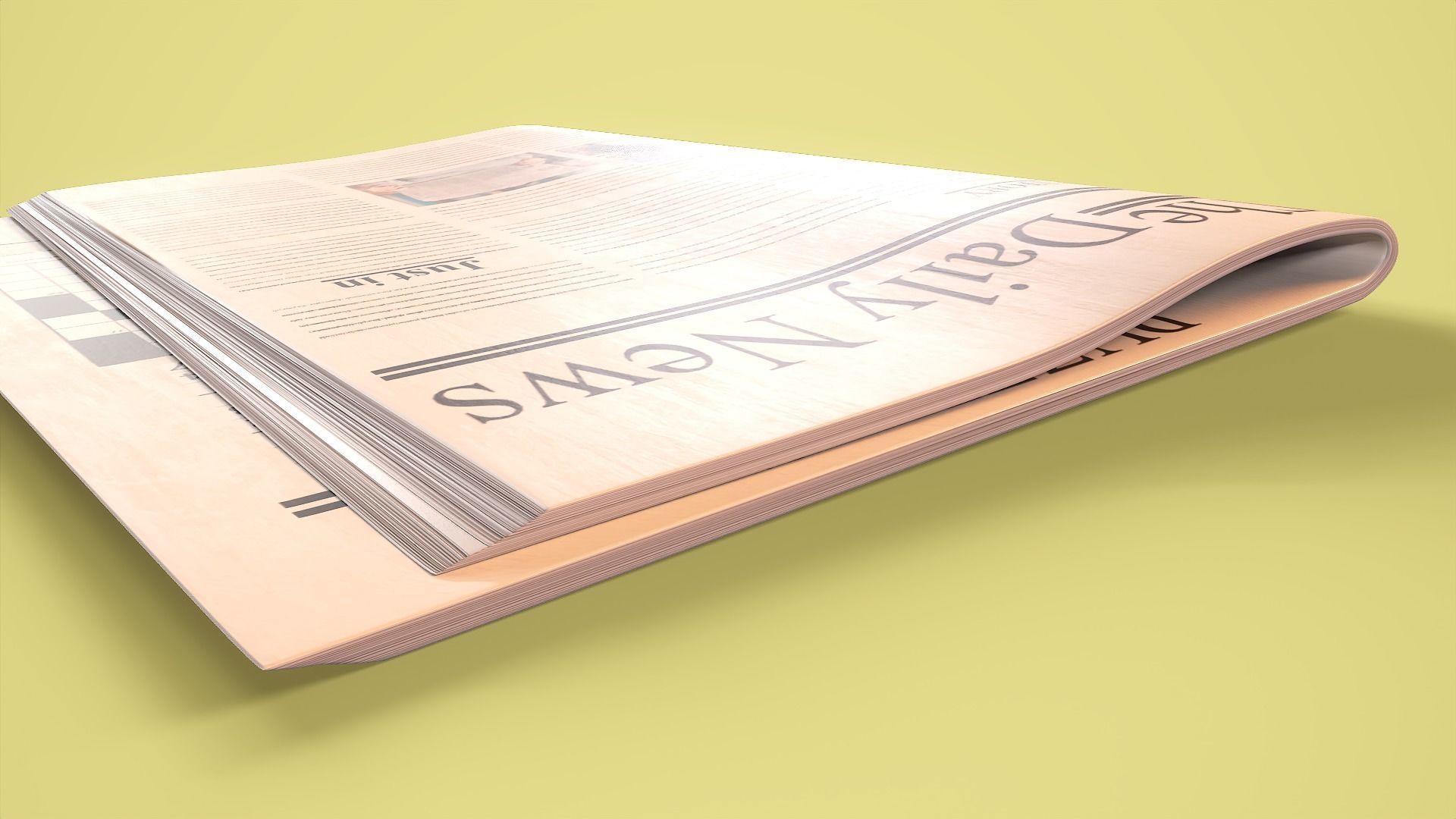 Newspaper daily news mockup Low-poly 3D model_6