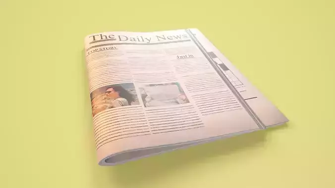 Newspaper daily news mockup Low-poly 3D model
