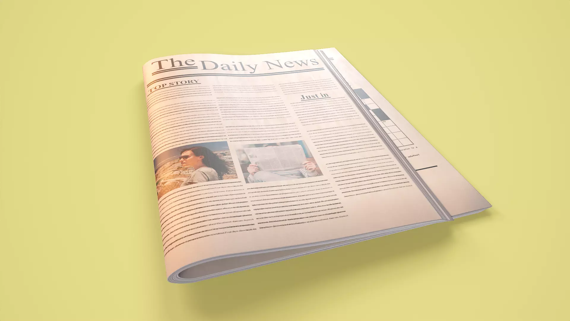 Newspaper daily news mockup Low-poly 3D model_0