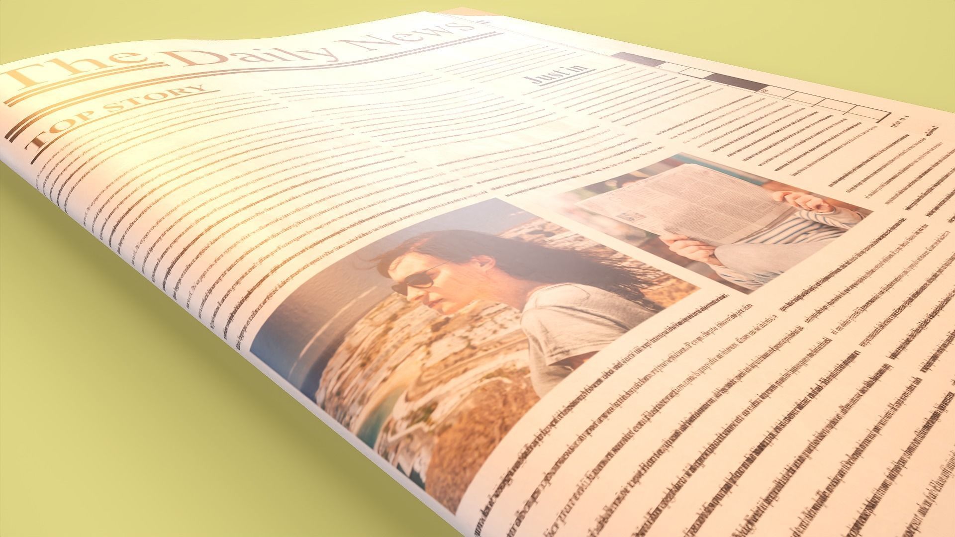 Newspaper daily news mockup Low-poly 3D model_3