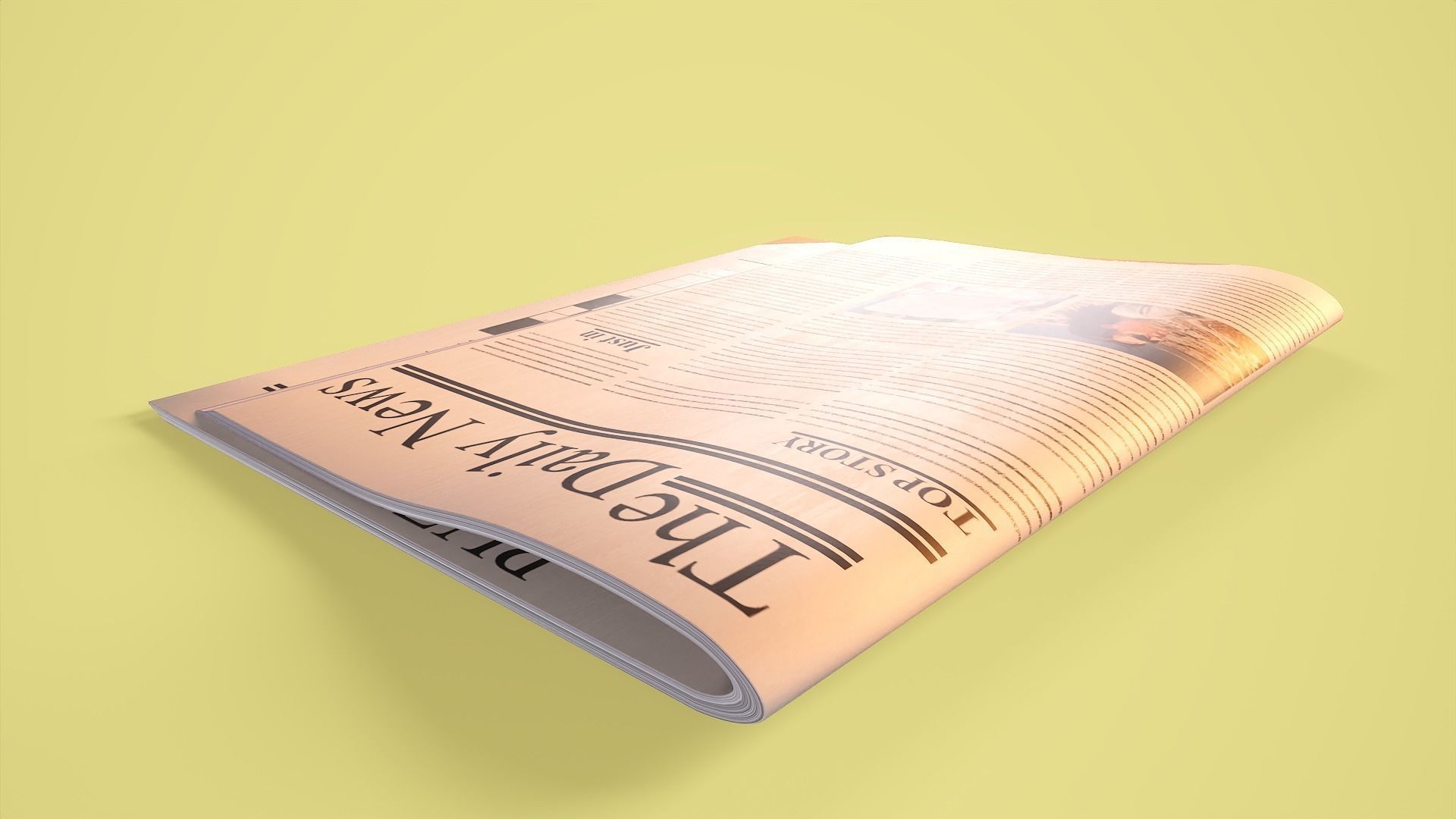 Newspaper daily news mockup Low-poly 3D model_2