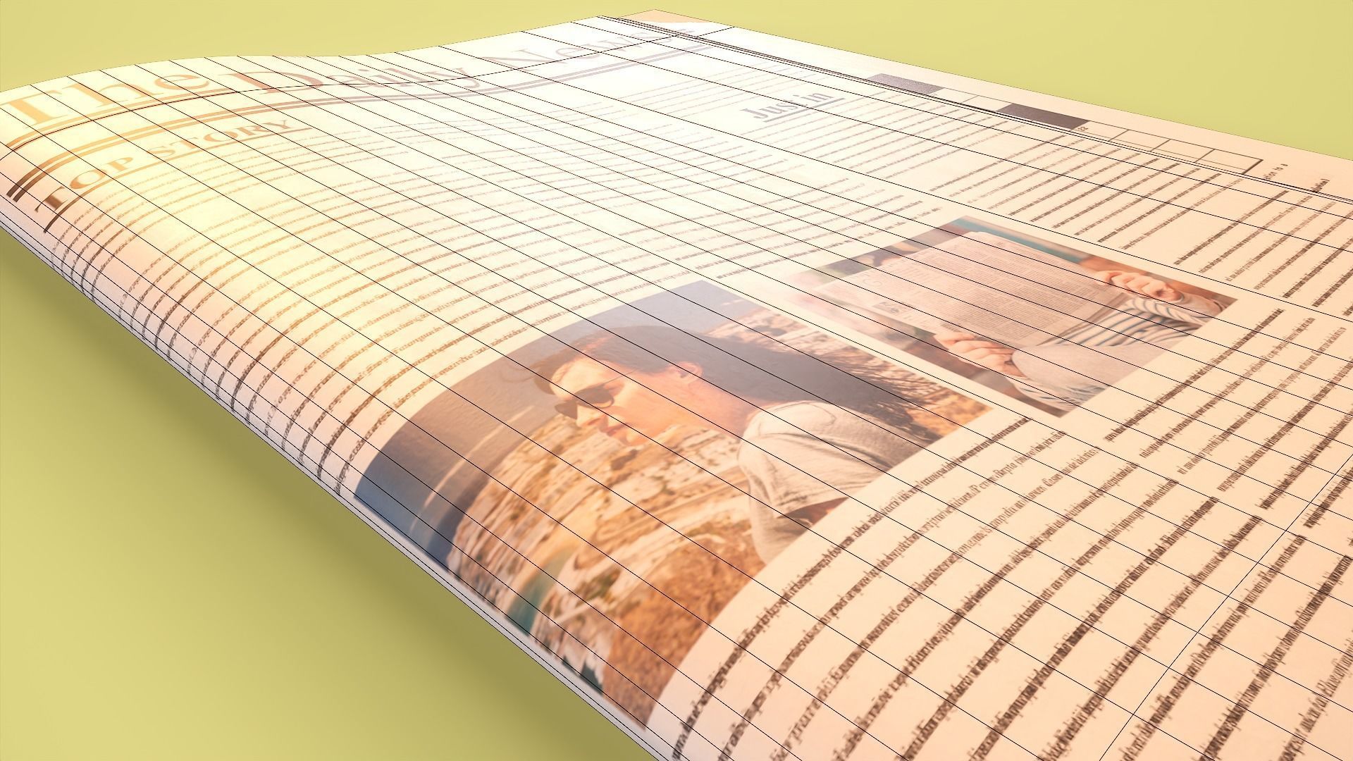 Newspaper daily news mockup Low-poly 3D model_10