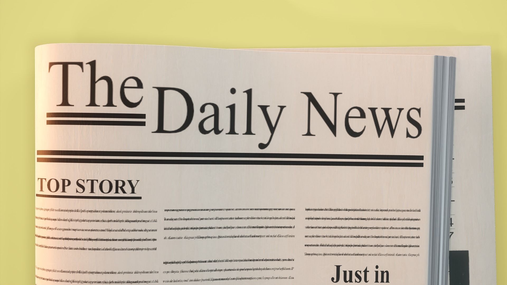 Newspaper daily news mockup Low-poly 3D model_4