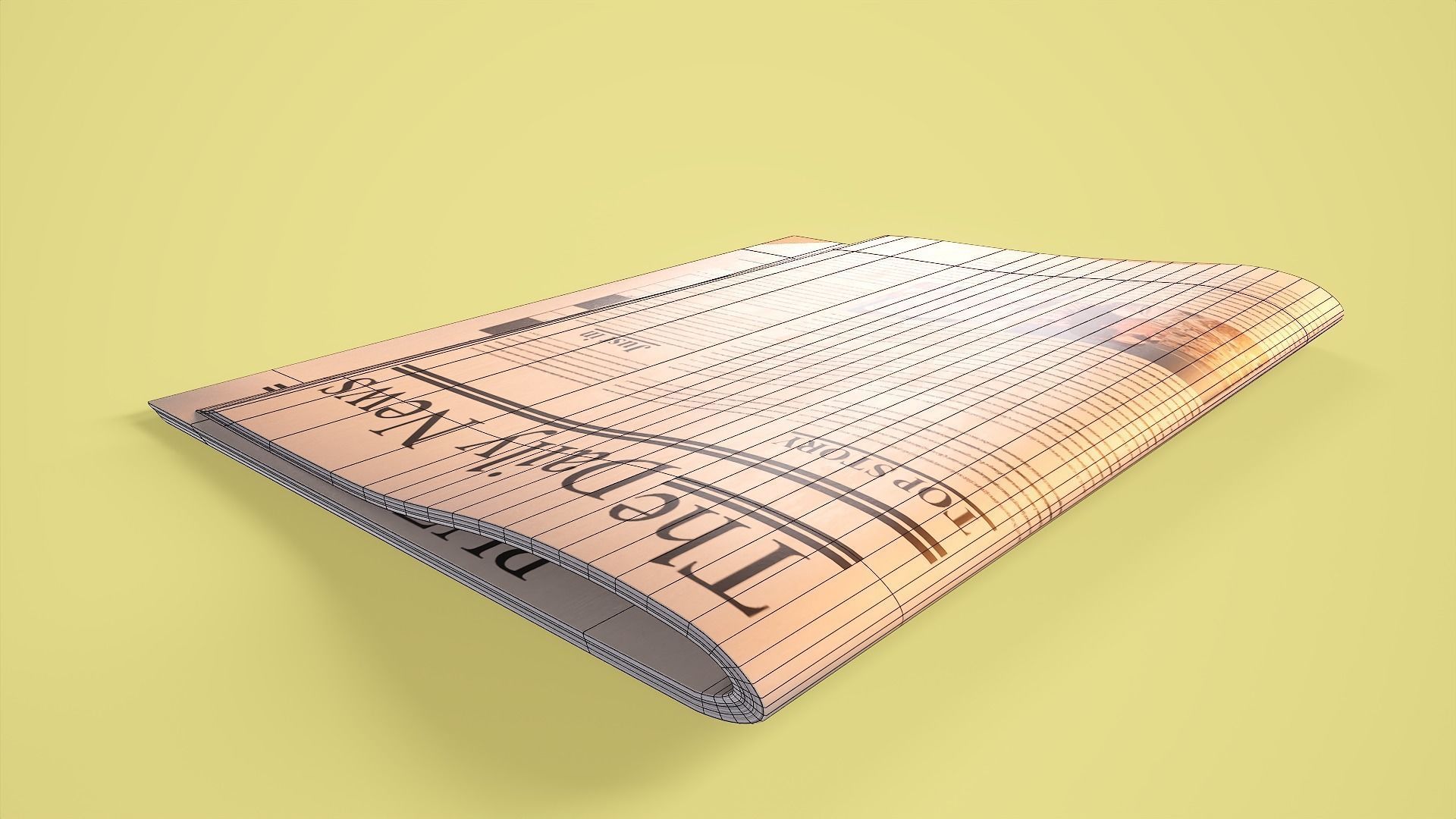 Newspaper daily news mockup Low-poly 3D model_9