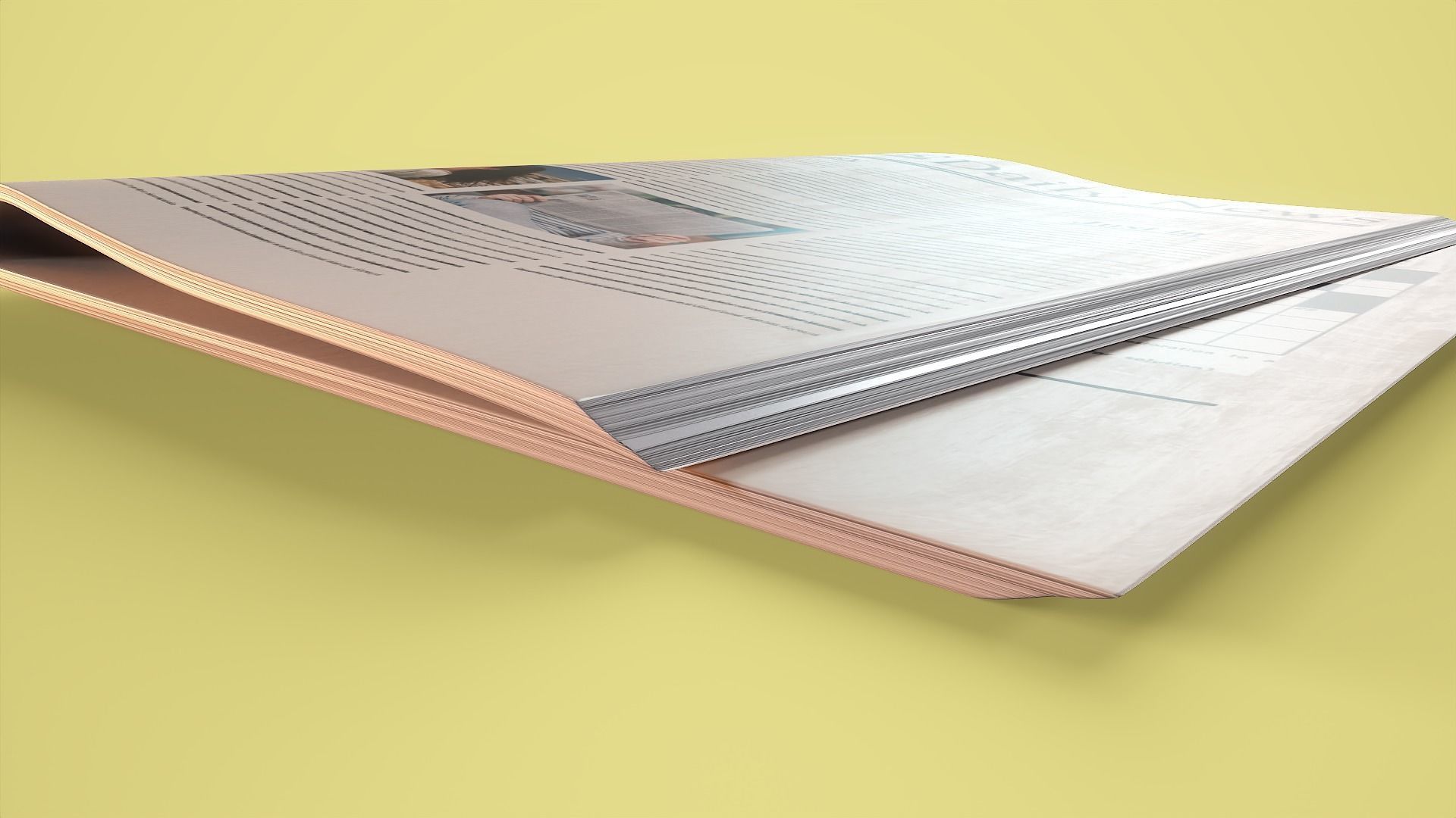 Newspaper daily news mockup Low-poly 3D model_5