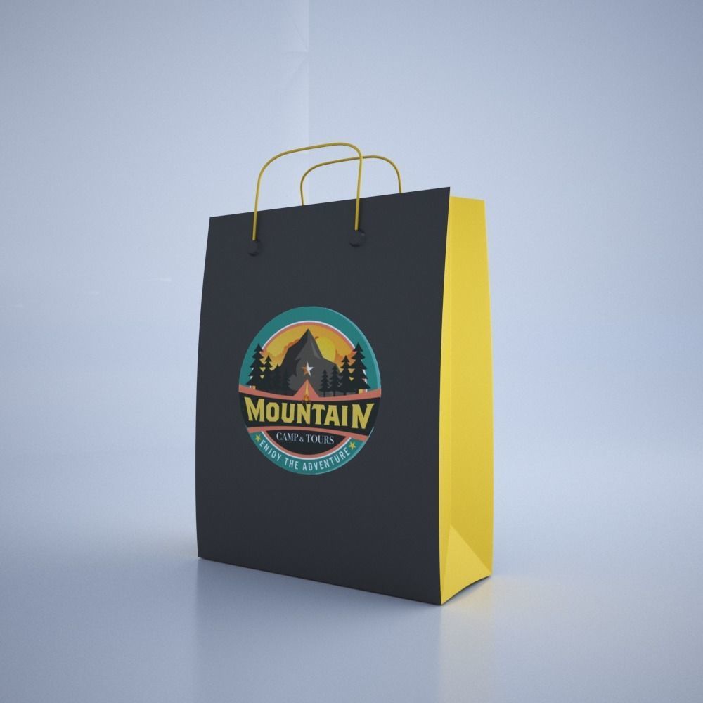 Shopping Bag Low-poly 3D model_2