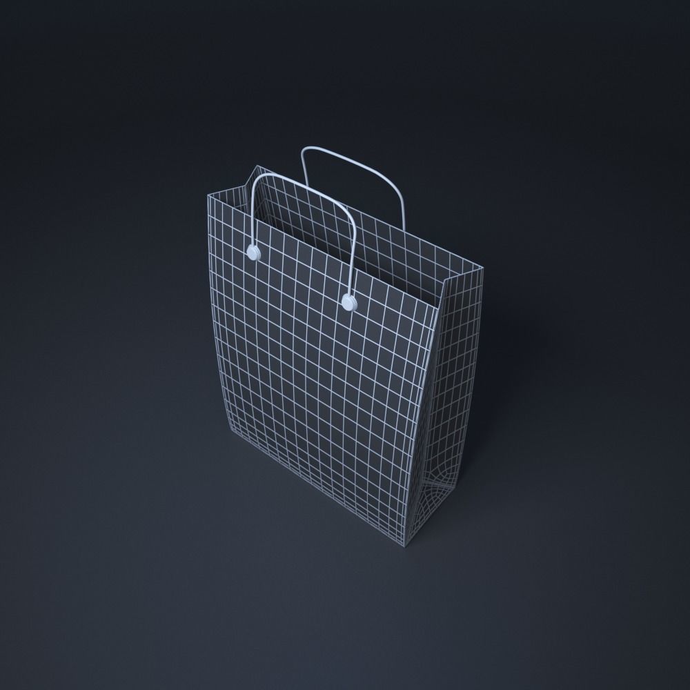 Shopping Bag Low-poly 3D model_4
