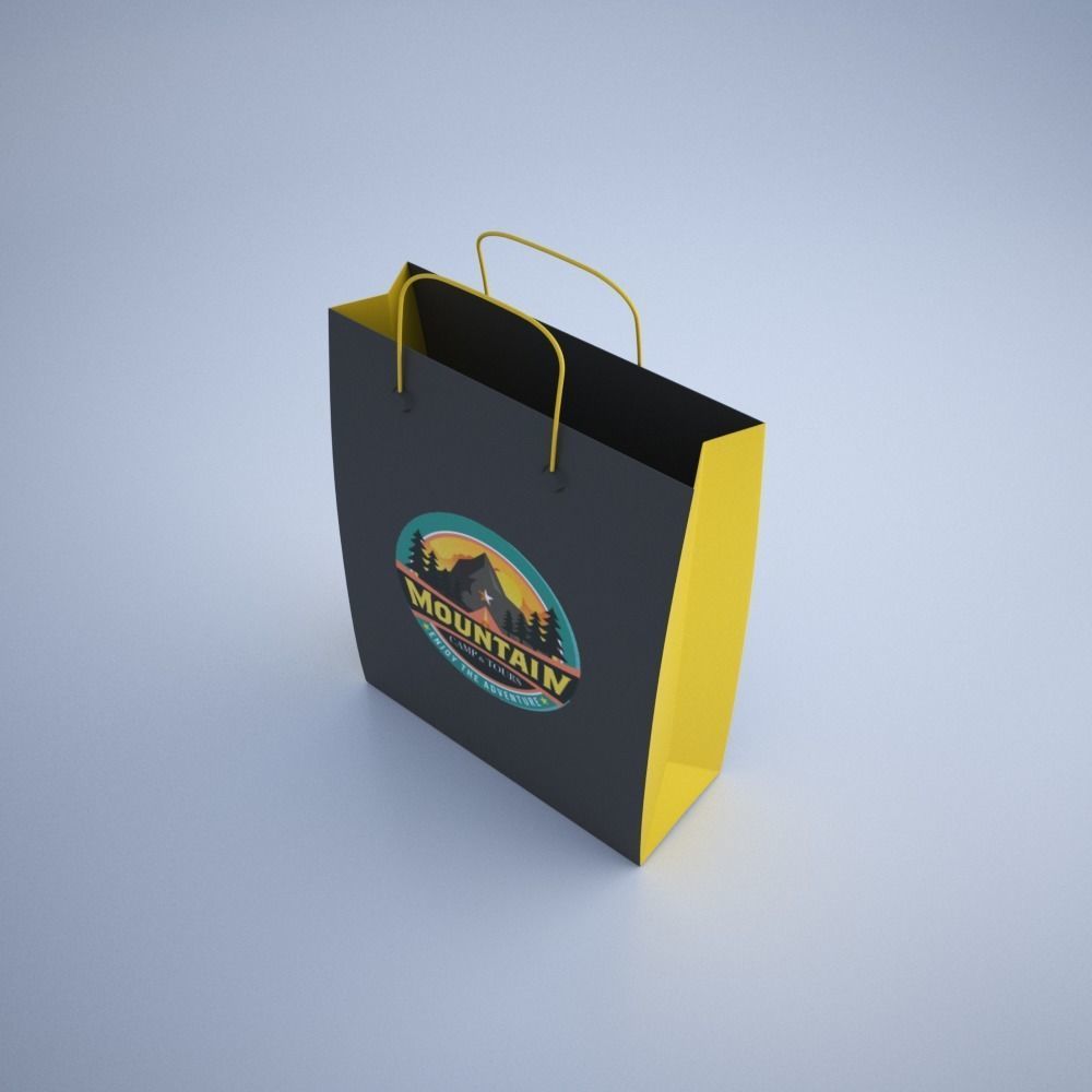 Shopping Bag Low-poly 3D model_3