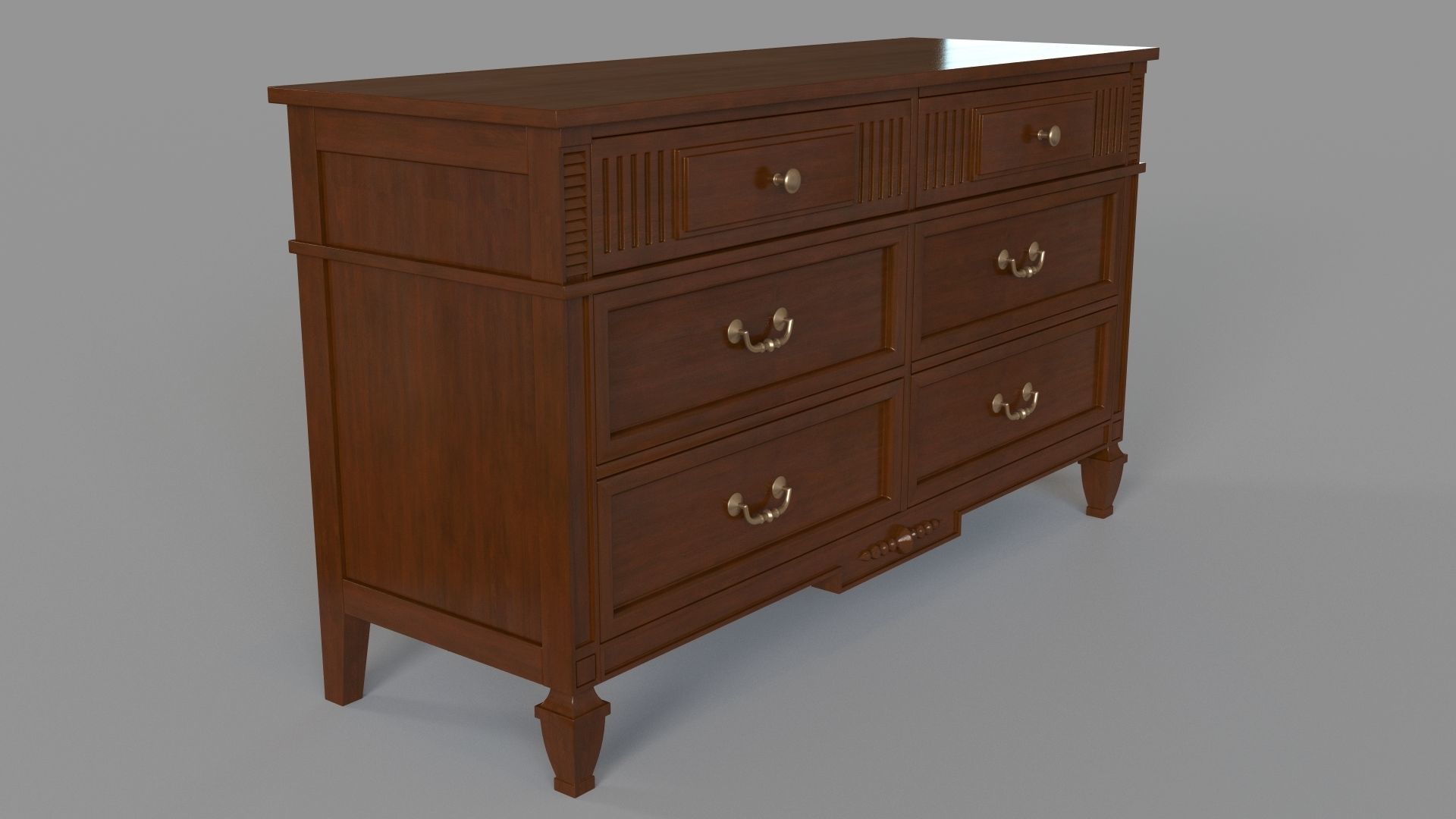 Antique Dresser 3D model_2