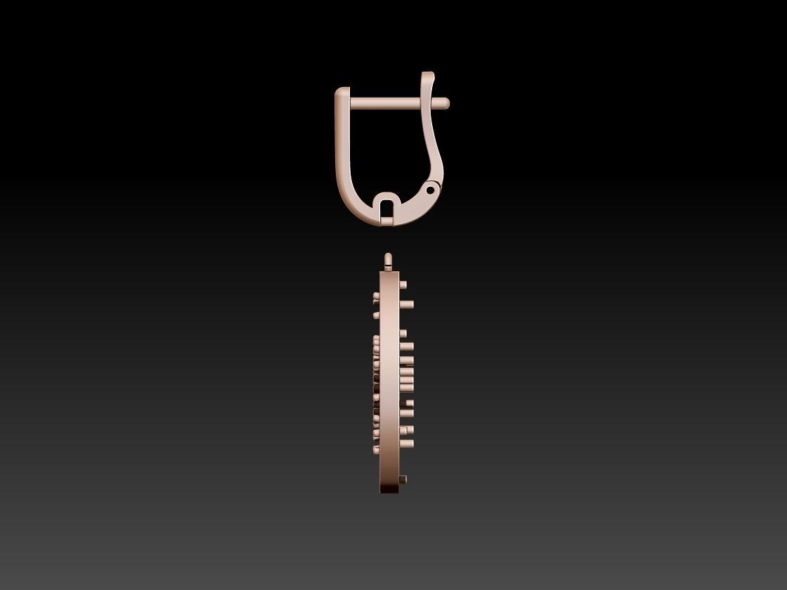 Earrings with diamonds 3D print model_4