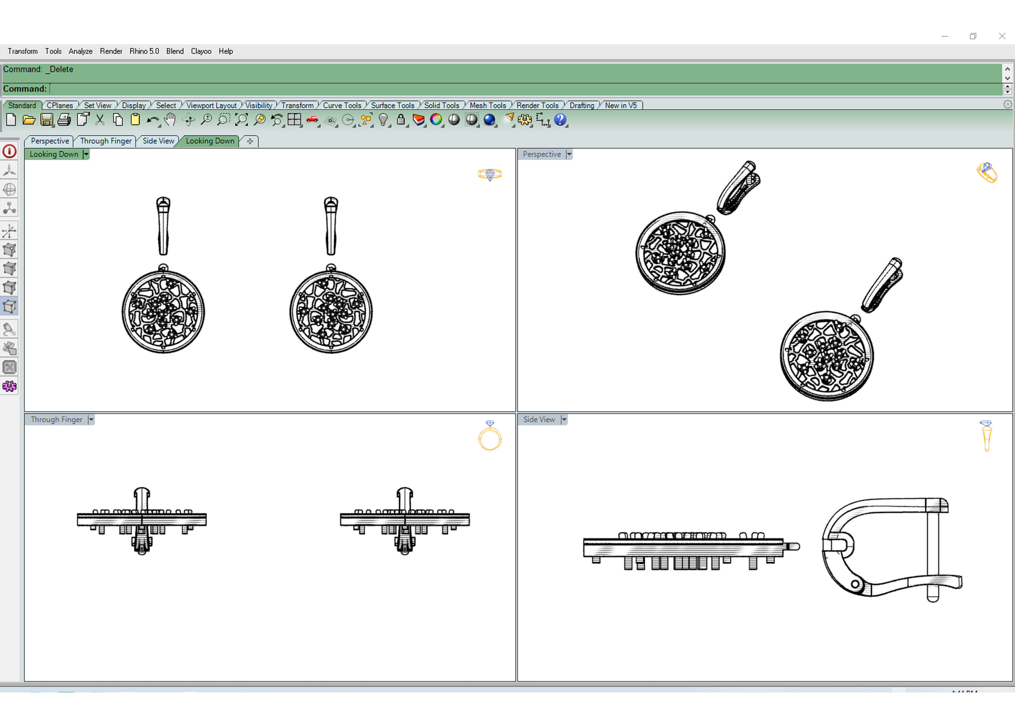 Earrings with diamonds 3D print model_6
