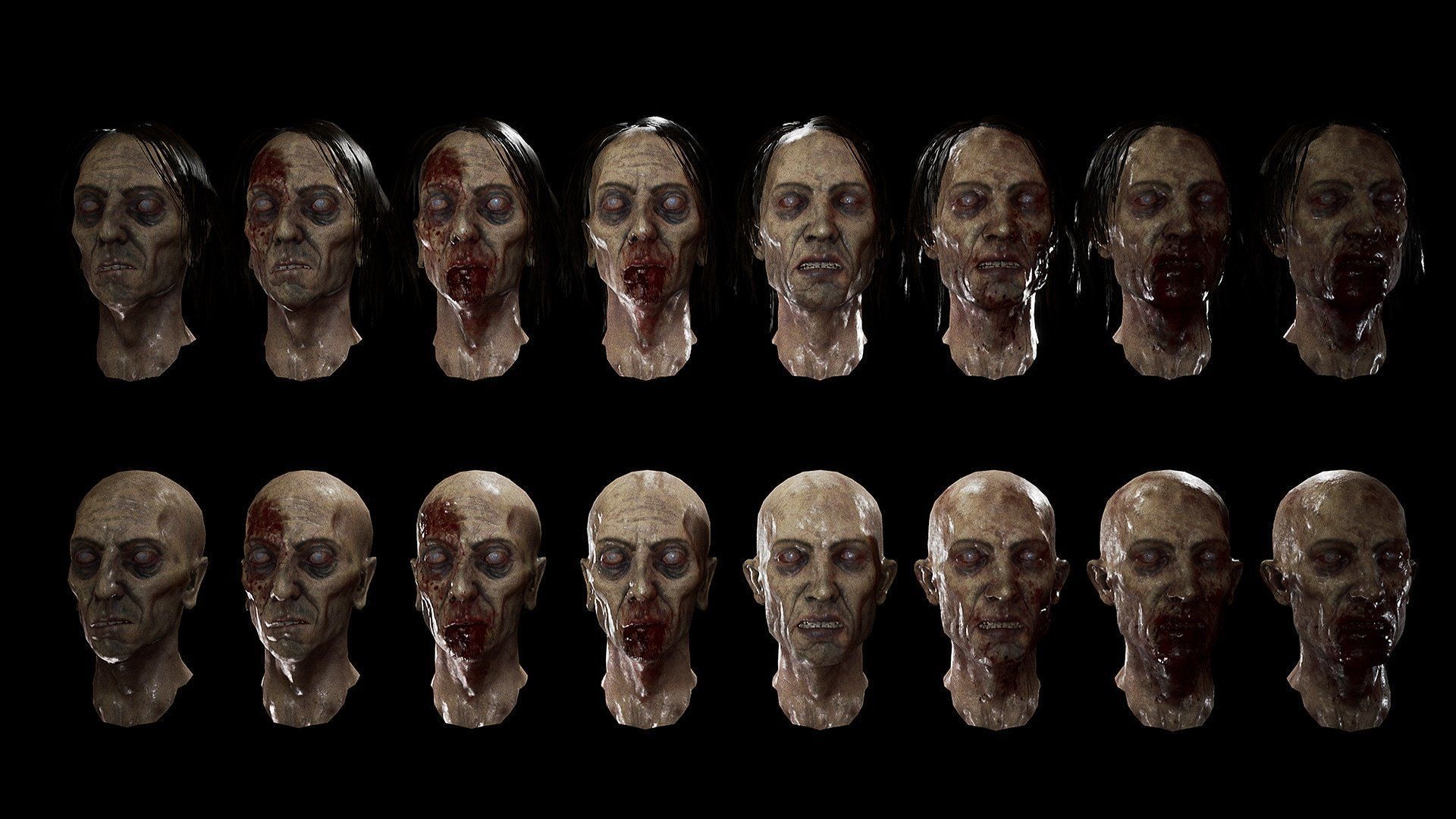 Zombie - Starved Male Low-poly 3D model_11