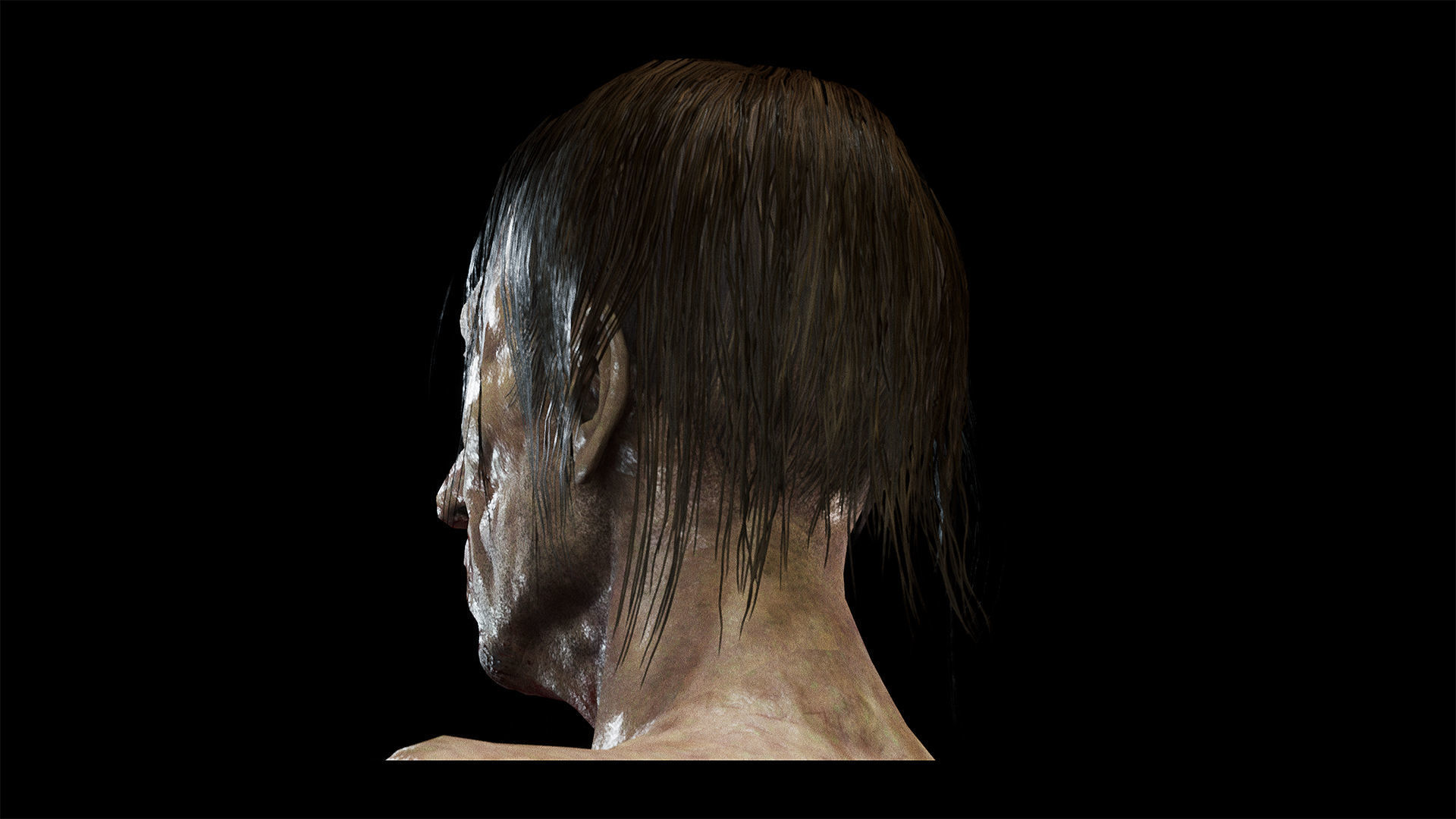 Zombie - Starved Male Low-poly 3D model_22