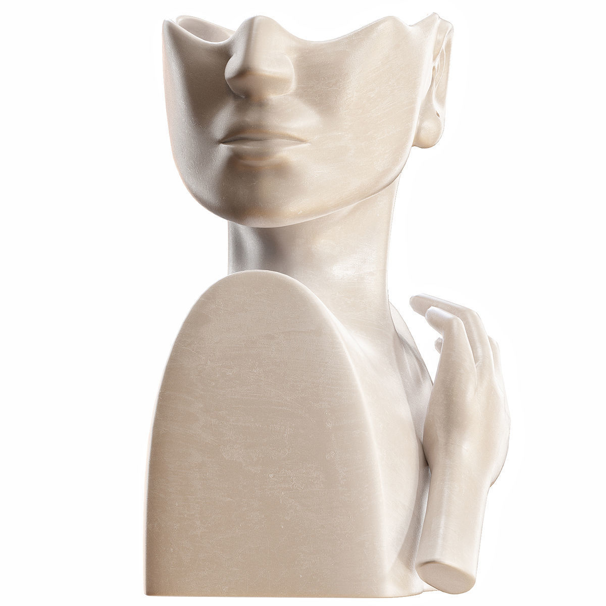 Human Face Art Vase 2 3D model_2