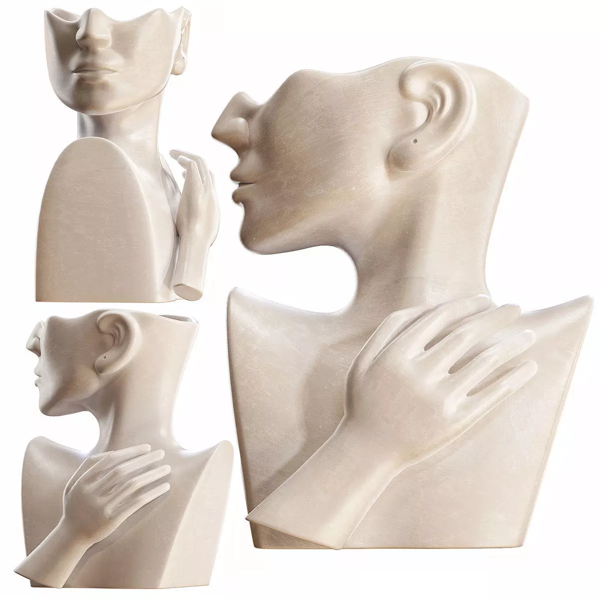 Human Face Art Vase 2 3D model_0