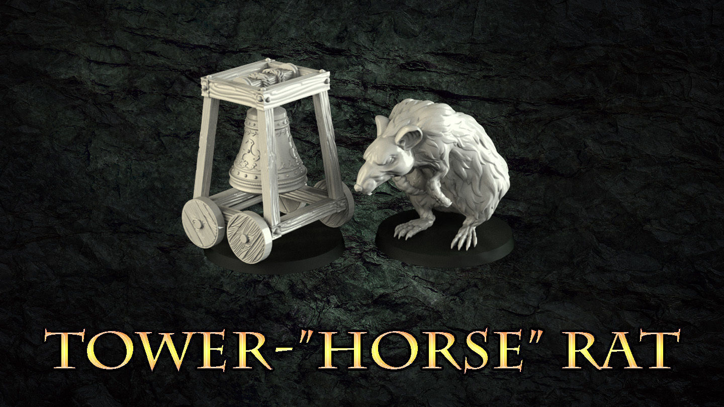 Halfling vs rat Chess set 3D print model_1