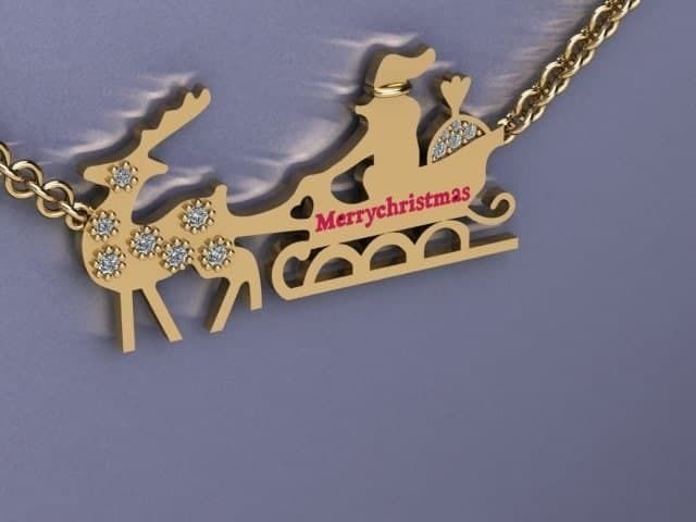 christmas pendant jewelry 3D print model_2