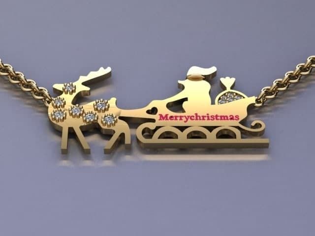 christmas pendant jewelry 3D print model_1