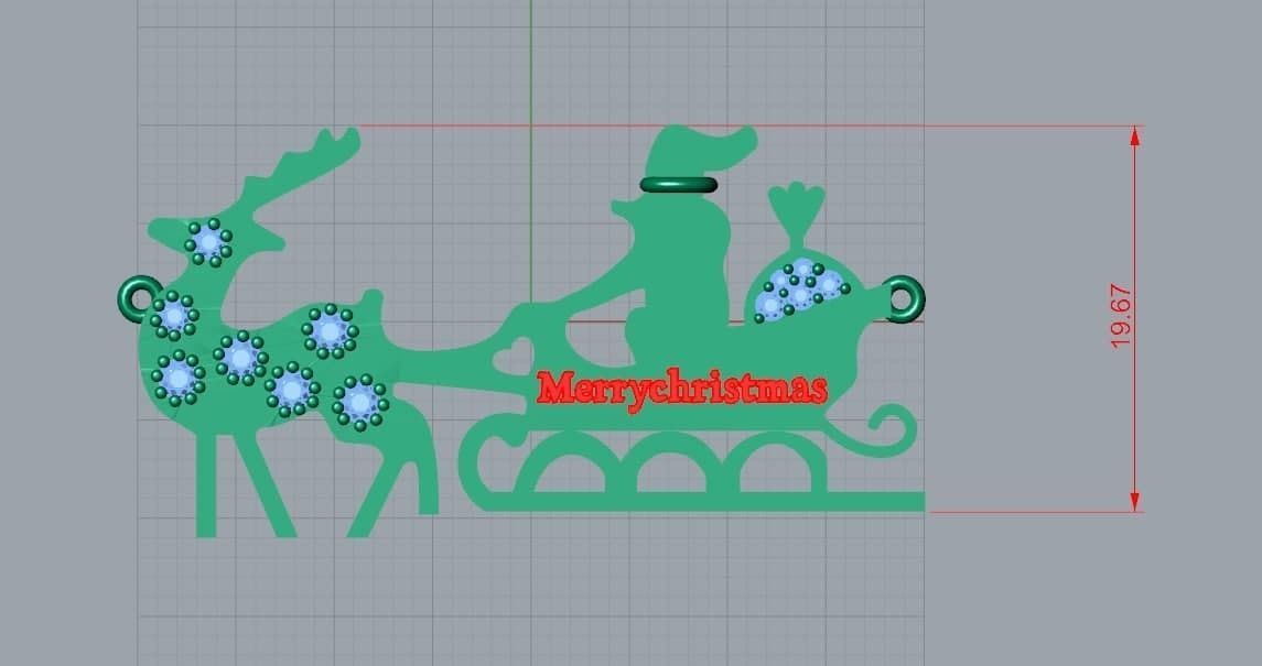 christmas pendant jewelry 3D print model_3