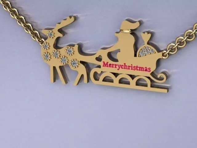 christmas pendant jewelry 3D print model_0