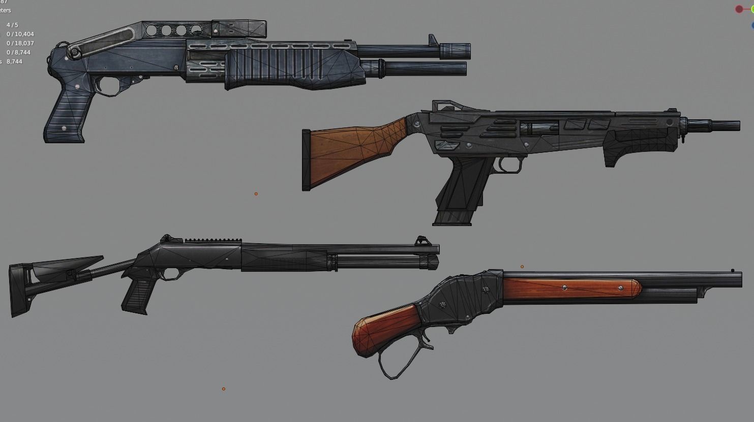 Weapon Shotgun M1014 SPAS12 M1887 MAG-7 3D model_3