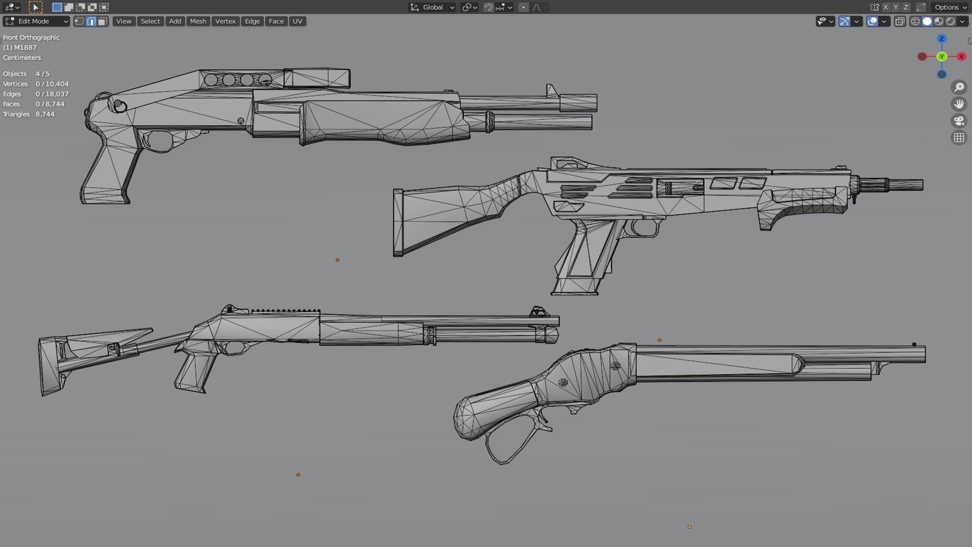 Weapon Shotgun M1014 SPAS12 M1887 MAG-7 3D model_2