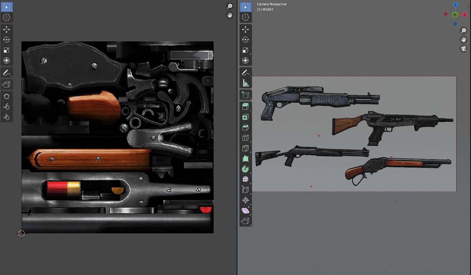 Weapon Shotgun M1014 SPAS12 M1887 MAG-7 3D model_5