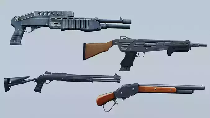 Weapon Shotgun M1014 SPAS12 M1887 MAG-7 3D model