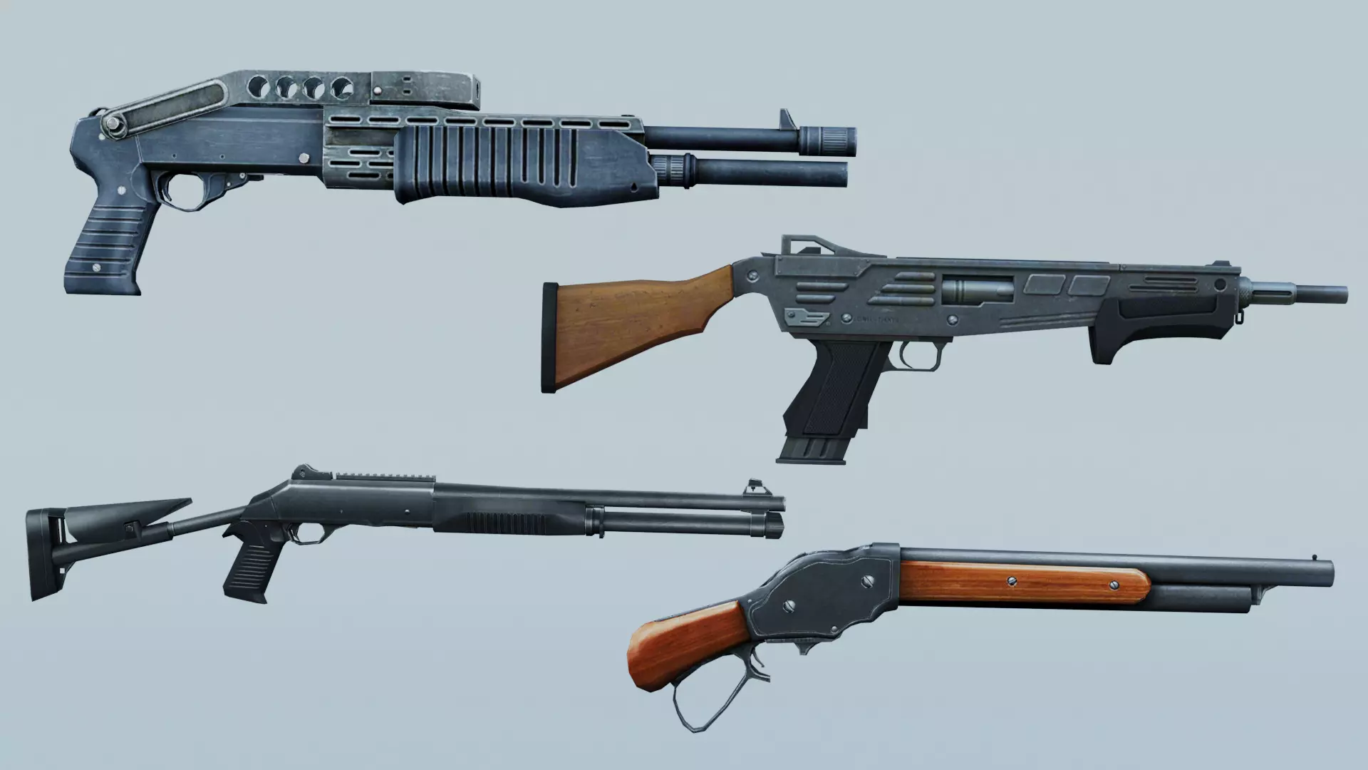 Weapon Shotgun M1014 SPAS12 M1887 MAG-7 3D model_0