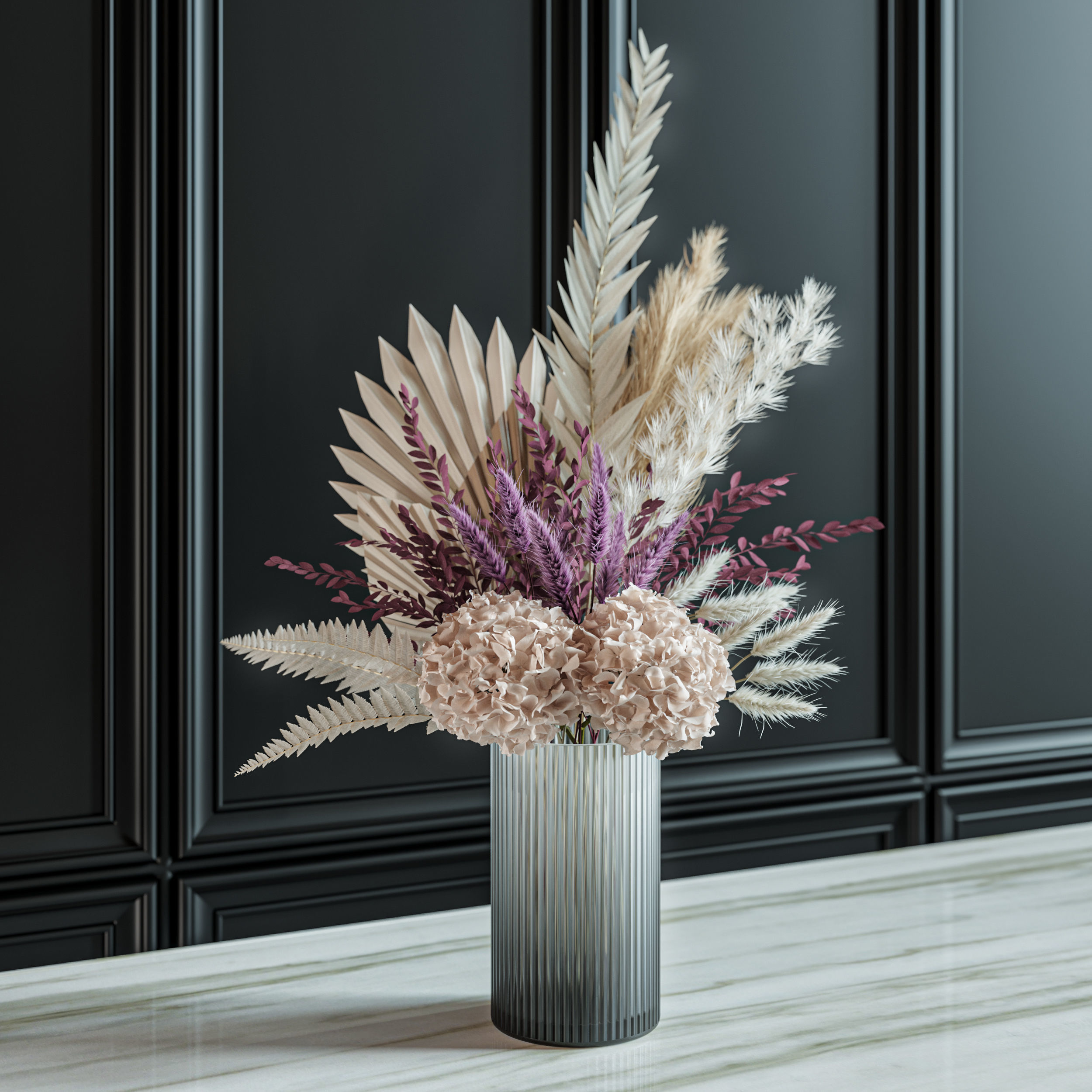 Flower Set 013 Pampas 3 3D model_4