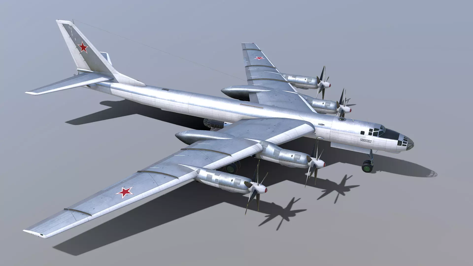 Tupolev Tu-95V Bear A Tsar Bomba 3D model_0