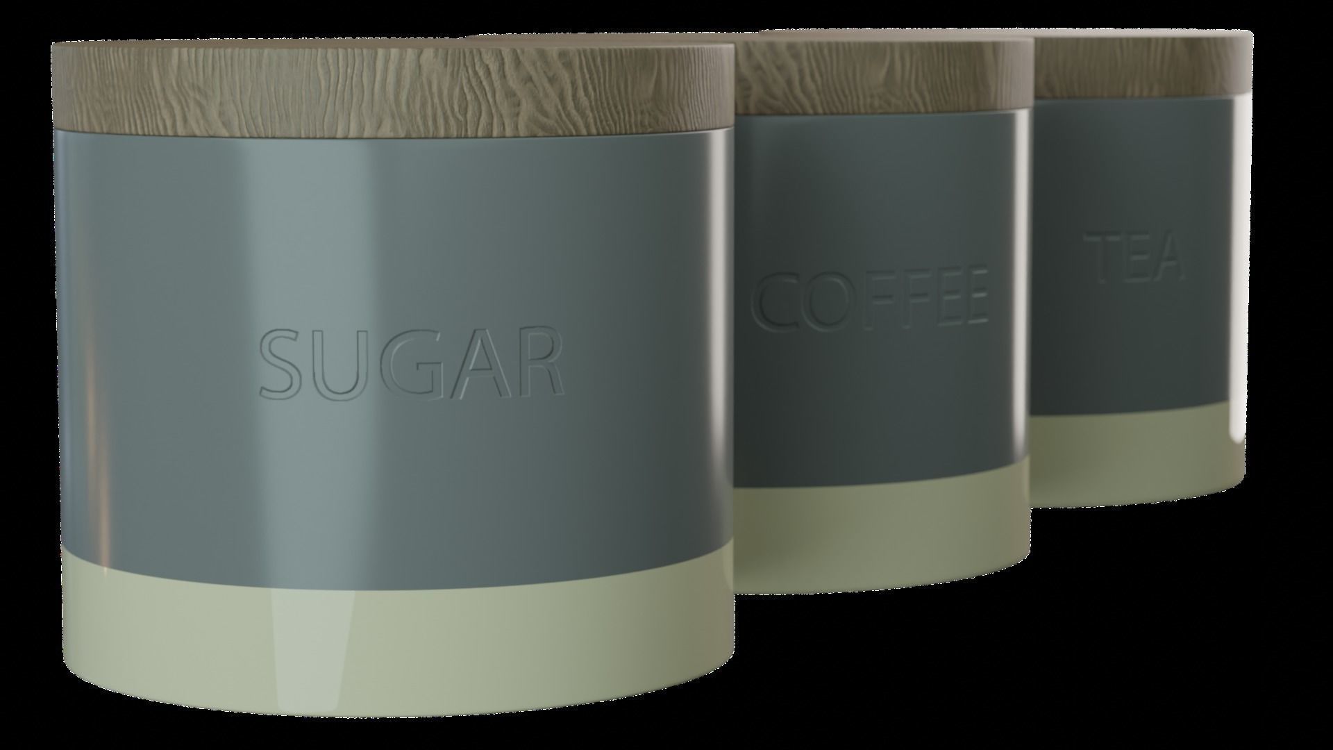 Tea And Coffee Jars Low-poly 3D model_3