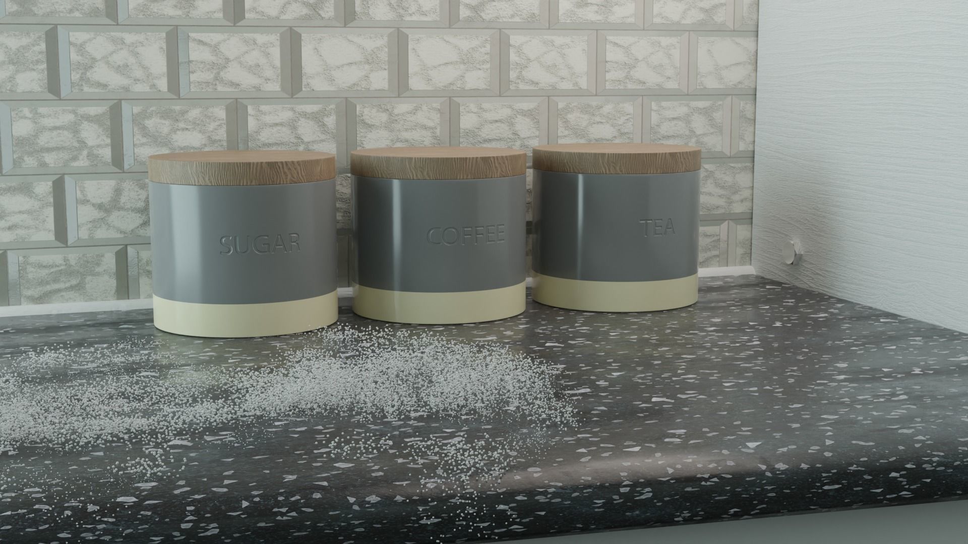 Tea And Coffee Jars Low-poly 3D model_2