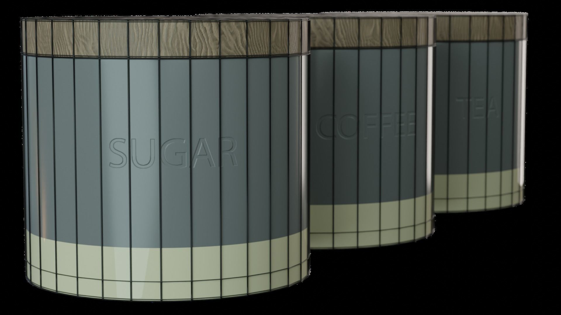 Tea And Coffee Jars Low-poly 3D model_4