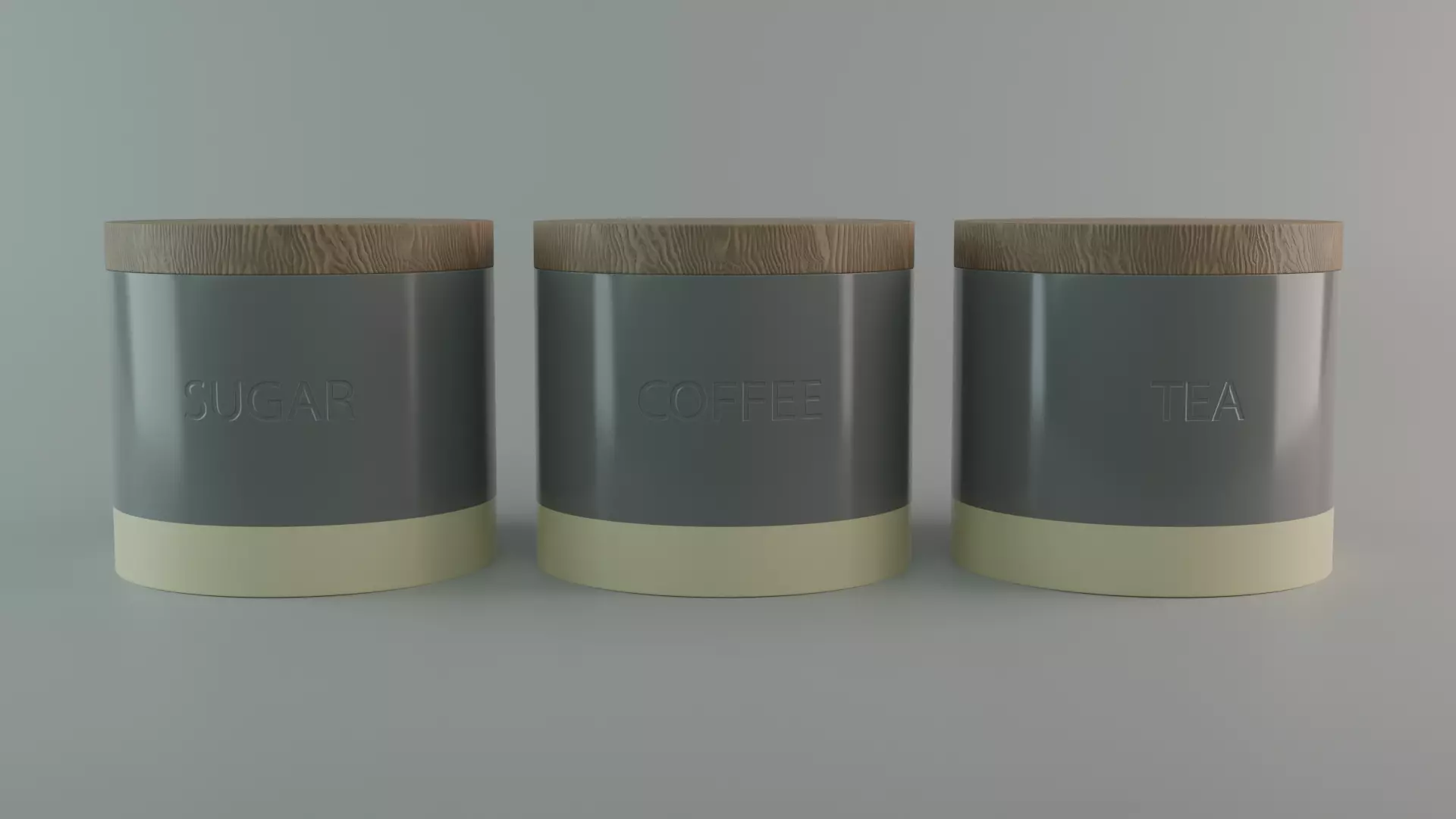 Tea And Coffee Jars Low-poly 3D model_0