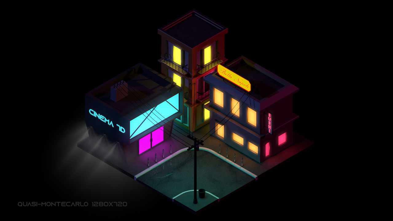 Isometric SCI-FI Low-poly 3D model_1