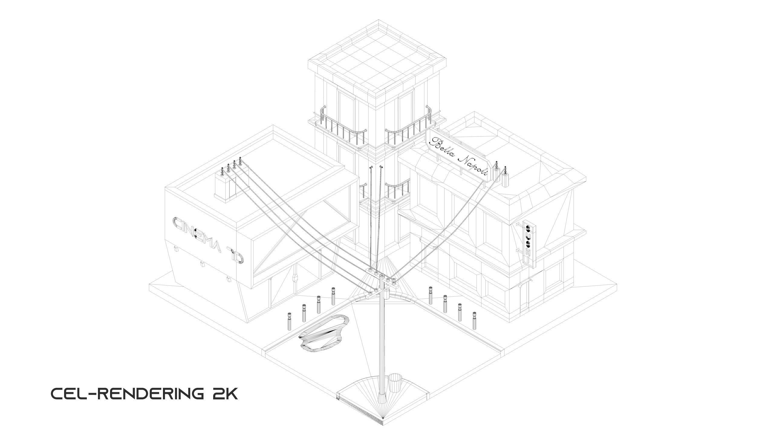 Isometric SCI-FI Low-poly 3D model_2