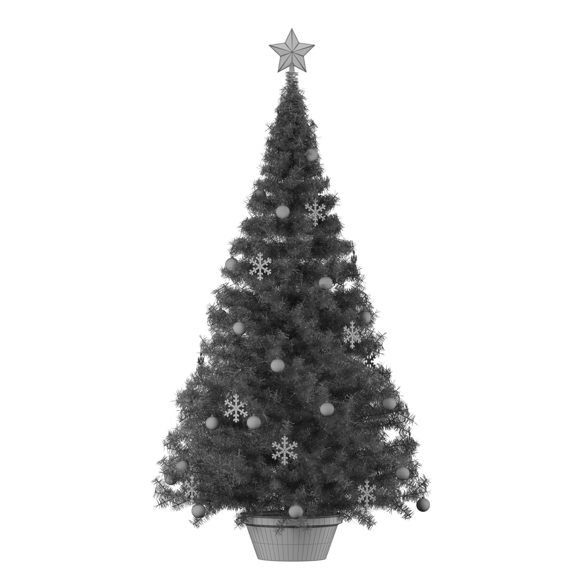 Christmas Decoration Tree Low-poly 3D model_4