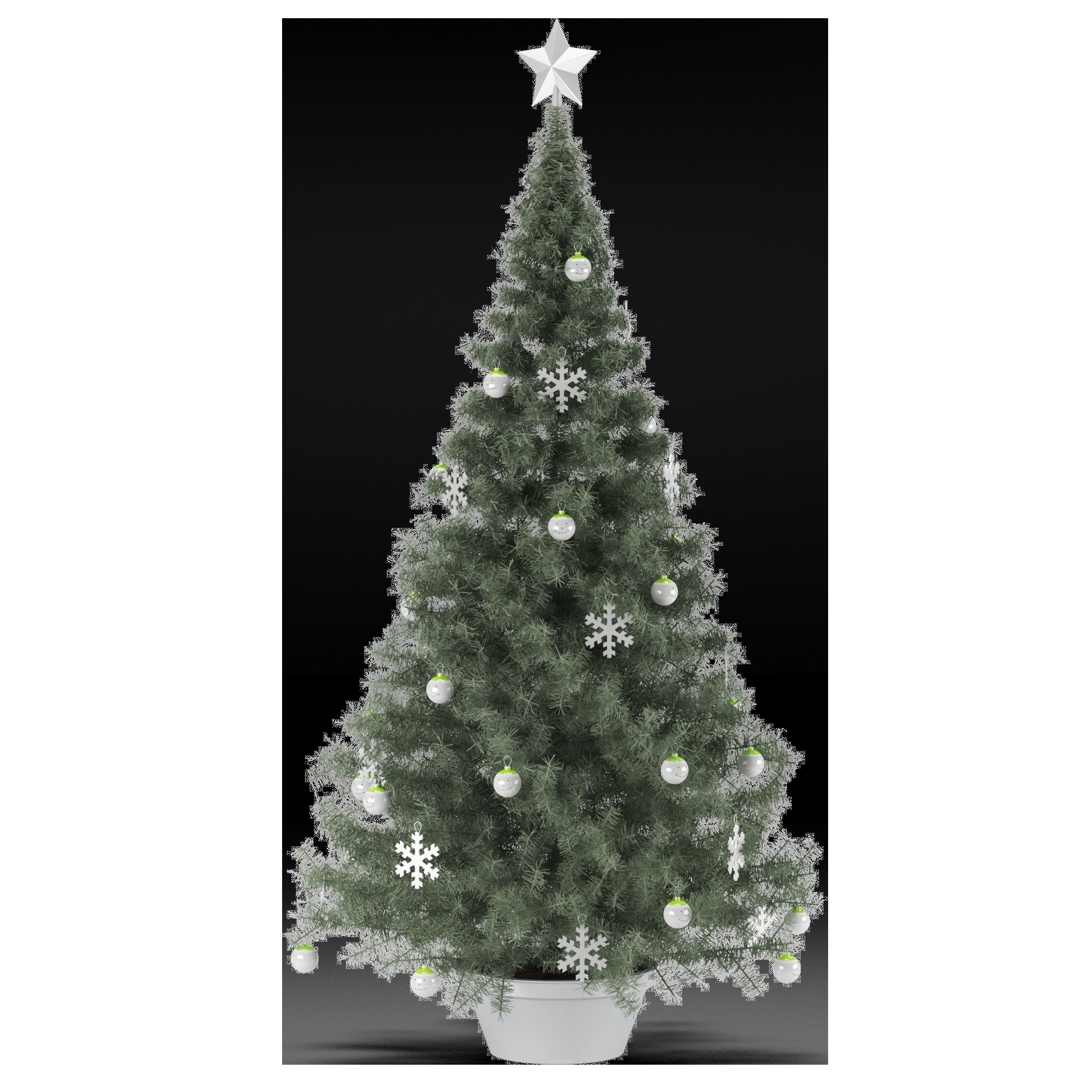 Christmas Decoration Tree Low-poly 3D model_2