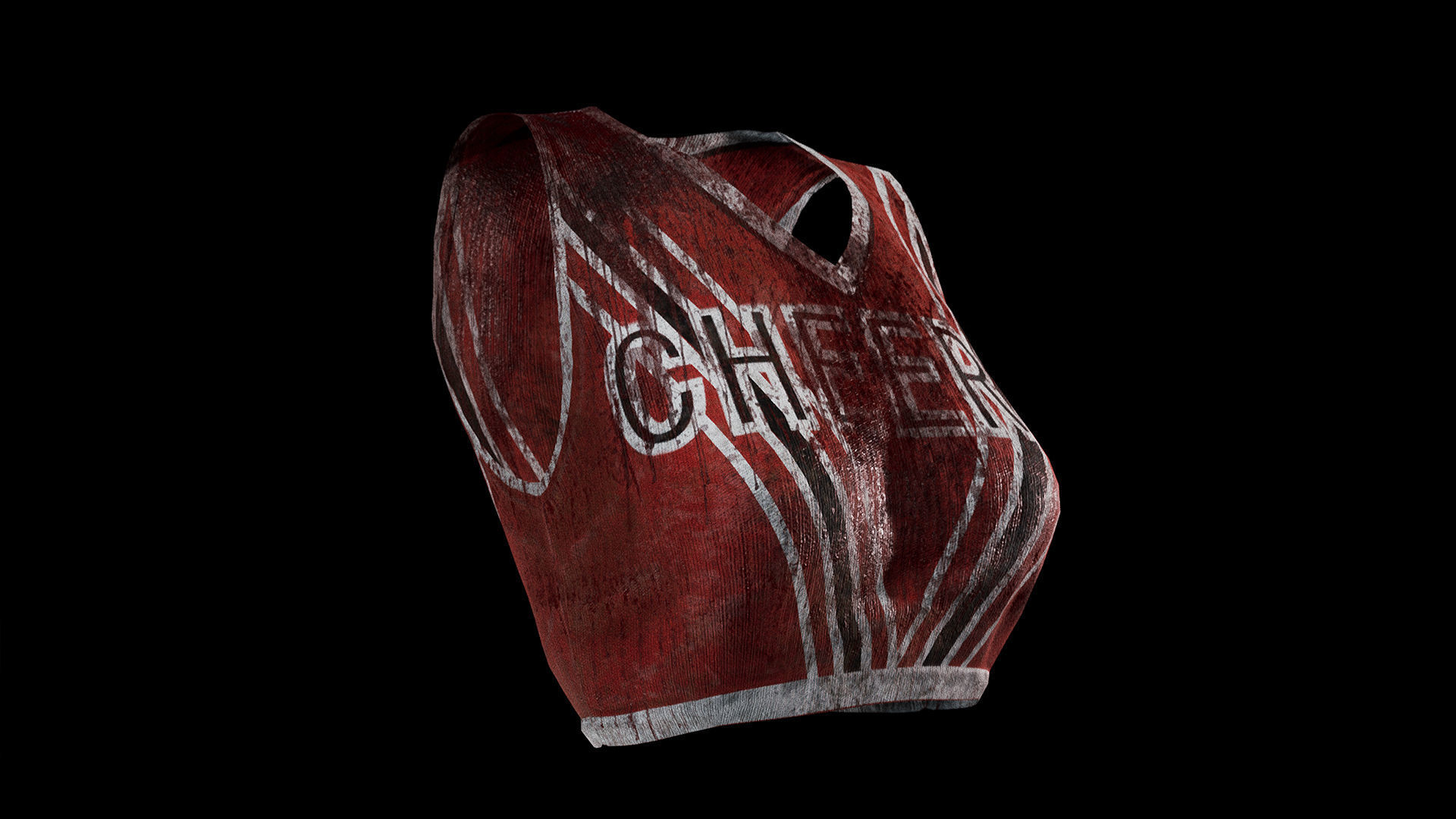 Zombie - Starved Female - Cheerleader Low-poly 3D model_21